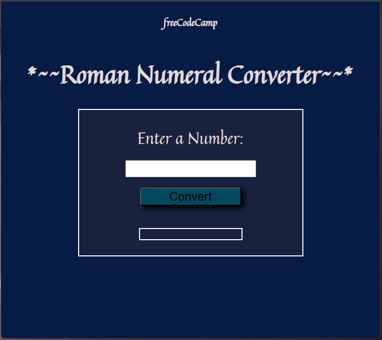 RomanNumeral converter
